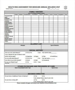 printable annual wellness visit template regional visit form checklist template doc