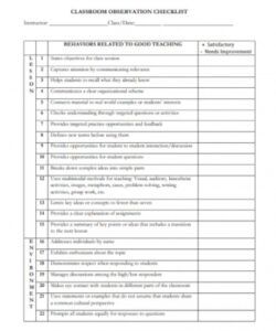 printable classroom behavior observation checklist printable templates to fill images behavior based safety observation checklist template doc