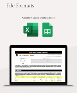 printable construction bid checklist template  google docs google sheets excel word apple numbers bid no bid checklist template samples