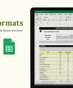 printable construction bid checklist template in numbers pages ms excel google sheets ms word bid no bid checklist template