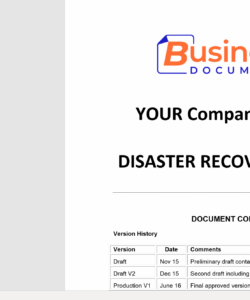 printable disaster recovery plan template  essential cover checklist disaster recovery plan template excel