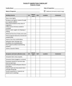 printable facility inspection checklist in word and pdf formats building maintenance inspection checklist template pdf