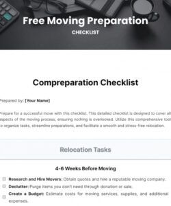 printable free moving checklist templates &amp; examples  edit online &amp; download moving out of state checklist template doc