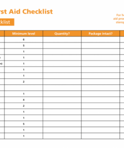 printable hockey first aid kit contents list  sterosport first aid box checklist template excel