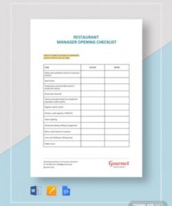 printable opening and closing checklist template  pdf template bar opening and closing checklist template samples