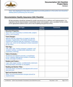 printable sdlcforms documentation qa checklist template call center quality assurance checklist template