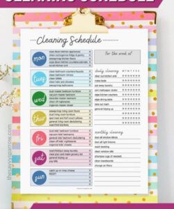 printable the ultimate household chores list and free printable template! weekly house cleaning checklist template pdf