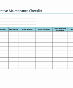 》printable preventive maintenance checklist template commercial hvac pm checklist template excel