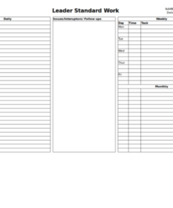 editable leader standard work template excel checklist leader standard work template excel