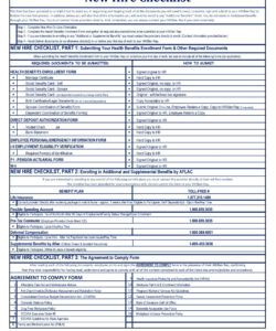 editable new hire paperwork template checklist for new hires template samples