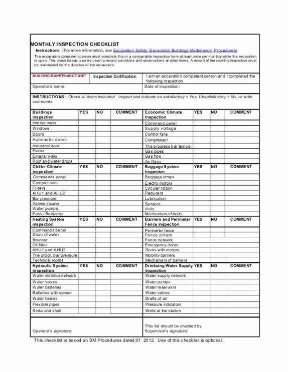 editable structural inspection checklist template commercial building inspection checklist template examples