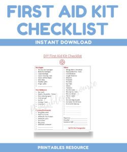 family firstaid kit checklist teachermade twinkl first aid kit checklist template excel