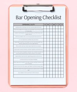 free bar opening checklist restaurant bar cleaning list bar  etsy coffee shop opening checklist template excel