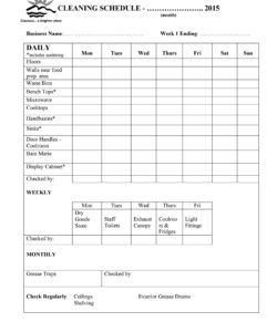 printable 12 cleaning schedule template for office  doctemplates commercial building cleaning checklist template doc