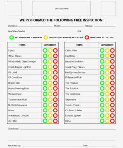 printable free vehicle inspection sheet company vehicle inspection checklist template pdf