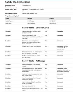 printable safety walk checklist editable for any safety walkthrough cleaning walk through checklist template samples