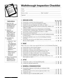 walkthrough inspection checklist pdf form  formspal cleaning walk through checklist template doc