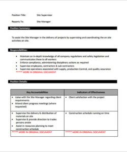 11 supervisor job description templates  google docs word receiving supervisor job description template