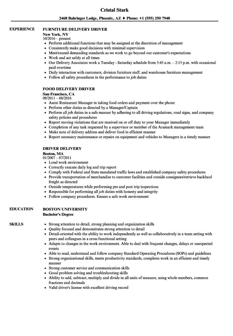 driver delivery resume samples  velvet jobs food delivery driver job description template doc