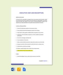 free chef job description template head chef job description template pdf