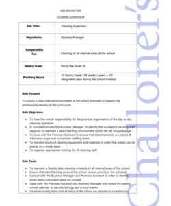 free job description cleaning supervisor job title cleaning cleaning supervisor job description template and sample