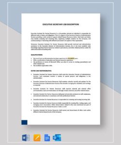 free job description template google docs  printable templates company secretary job description template and sample