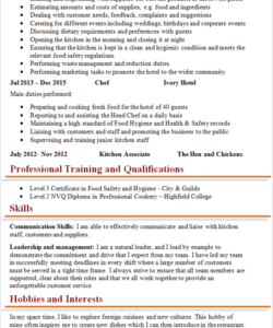 headchefcvtemplate2 head chef job description template pdf