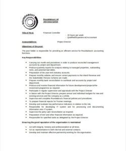 Blank Stock Controller Job Description Template Pdf Sample