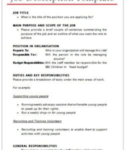 Editable Head Of School Job Description Template Word