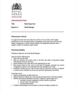 Editable Retail Sales Job Description Template Pdf