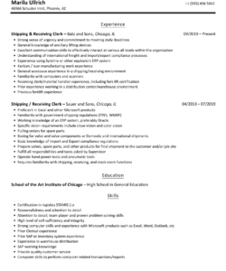 Free Blank Shipping Clerk Job Description Template Doc Sample