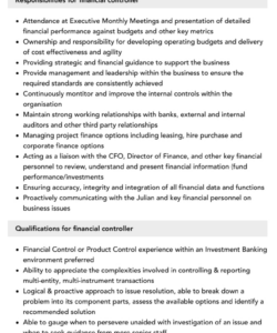 Free Blank Stock Controller Job Description Template Doc Sample