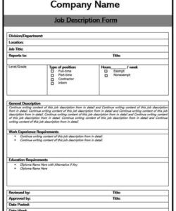 Free Custom Head Of It Job Description Template Doc Sample