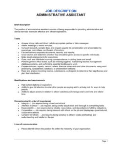 Free Printable Head Of It Job Description Template  Sample