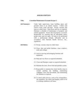 Blank Grounds Maintenance Job Description Template  Sample