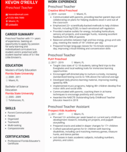 Blank Infant Teacher Job Description Template  Sample