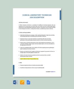 Blank Lab Technician Job Description Template Excel