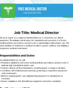 Blank Non Executive Director Job Description Template Doc