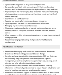 Blank Non Executive Director Job Description Template Pdf