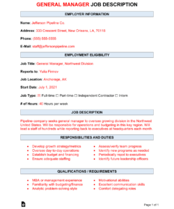 Editable Finance Director Job Description Template Doc Sample