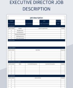 Editable Nonprofit Executive Director Job Description Template Pdf