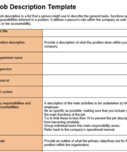 Free Blank Daycare Director Job Description Template  Sample