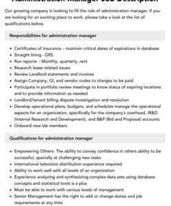 Free Blank Public Works Director Job Description Template Excel Sample