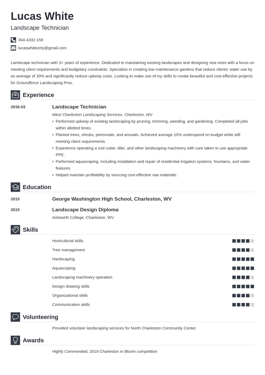 Free Custom Landscaper Job Description Template  Sample