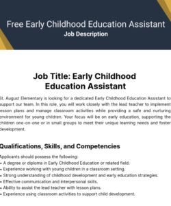 Free Custom Toddler Teacher Job Description Template Doc
