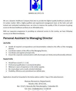 Free Editable Managing Director Job Description Template