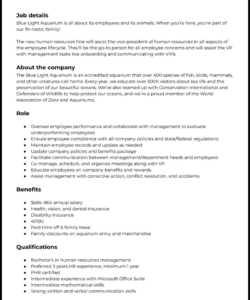 Free Editable Public Works Director Job Description Template  Sample