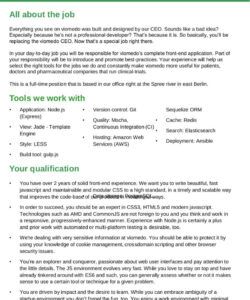 Free Editable Web Developer Job Description Template Excel