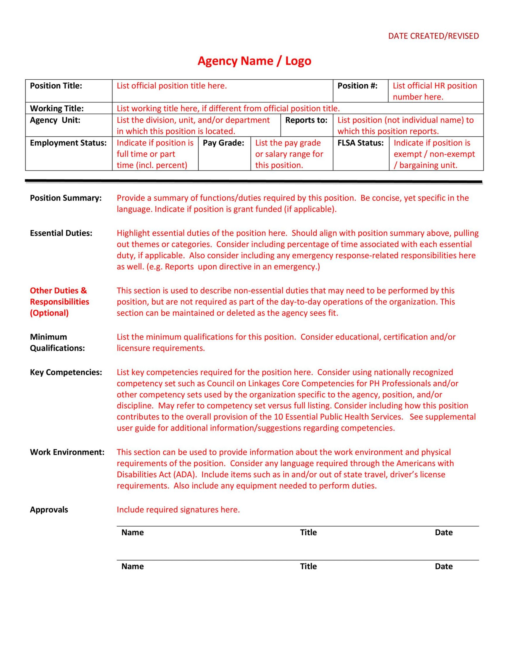 Free Printable Headteacher Job Description Template Free Printable Headteacher Job Description Template