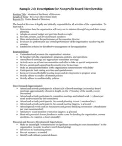 Free Printable Non Executive Director Job Description Template Pdf Sample